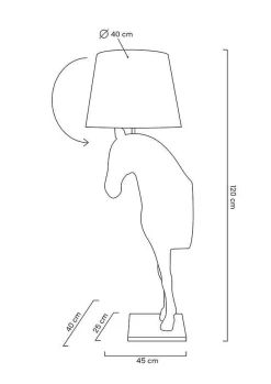 Lampa podłogowa KOŃ HORSE STAND S czarna - włókno szklane (JB001S) - King Home