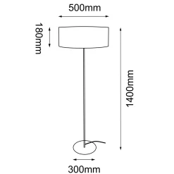 Lampa podłogowa Lamego F Szeroka - Jutowa (1400 mm) (2020) - Shilo