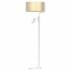 Lampa podłogowa MARSHALL WHITE / RATTAN (MLP7492) - Milagro
