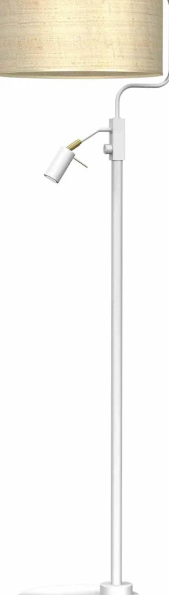 Lampa podłogowa MARSHALL WHITE / RATTAN (MLP7492) - Milagro