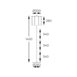 Lampa podłogowa NIRA czarna (ML3523-3-EBCN) - Zuma Line
