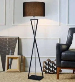 Lampa podłogowa Sand Glass czarna (Abigali-FSG-B-E27)