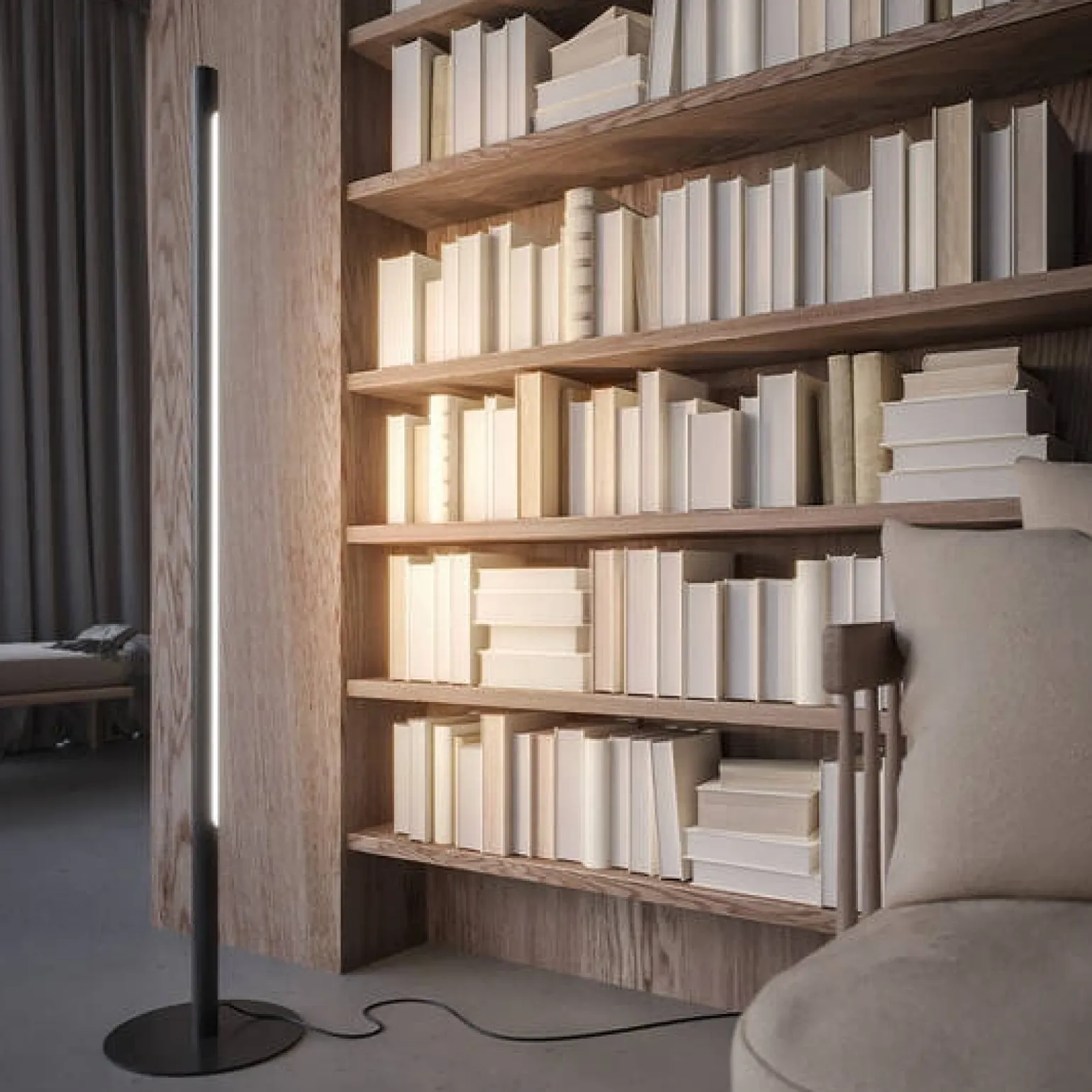 Lampa podłogowa THIN TUBE LED SZARA (26551-L930-D9-00-84) - Aqform