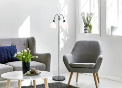 Lampa podłogowa z 2 szklanymi kloszami RAY Nordlux E14 2X40W Metal Chrom