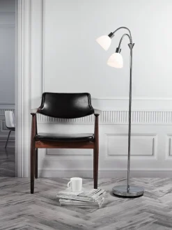 Lampa podłogowa z 2 szklanymi kloszami RAY Nordlux E14 2X40W Metal Chrom