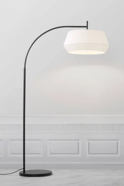 Lampa podłogowa z bawełnianym abażurem DICTE Nordlux E27 60W Tekstylia Biały