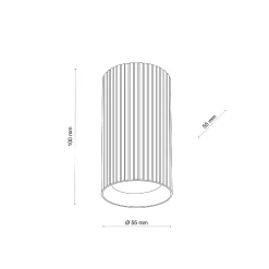 Lampa przysufitowa w kształcie tuby TUNE BROWN S 1XGU10 (11027) - TK Lighting