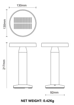 Lampa solarna na stół CARLI LAMPA STOŁOWA ZEWNĘTRZNA (DT33611) - Zuma Line