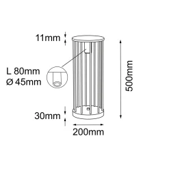 Lampa stojąca ogrodowa Hagi - Antracyt (500 mm) (9906) - Shilo Garden