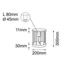 Lampa stojąca ogrodowa Hagi - Antracyt (300 mm) (9905) - Shilo Garden