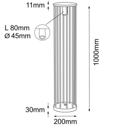 Lampa stojąca ogrodowa Hagi - Antracyt (1000 mm) (9907) - Shilo Garden
