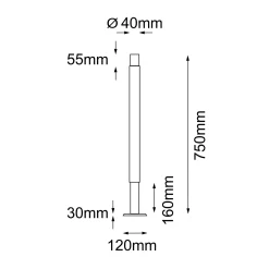 Lampa stojąca ogrodowa Natsu 2 - Antracyt (750 mm) (9903) - Shilo Garden