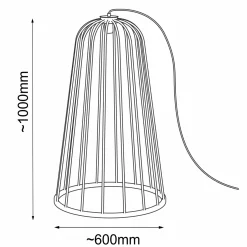 Lampa stojąca ogrodowa no. moon A - Czarna (1000 mm) (9418) - Shilo