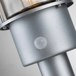 Lampa stojąca zewnętrzna z czujnikiem ruchu Klampenborg (KLAMPENBORG-PED-PIR-SIL) - Elstead Lighting