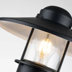 Lampa stojąca zewnętrzna z czujnikiem ruchu Klampenborg (KLAMPENBORG-PED-PIR-BK) - Elstead Lighting