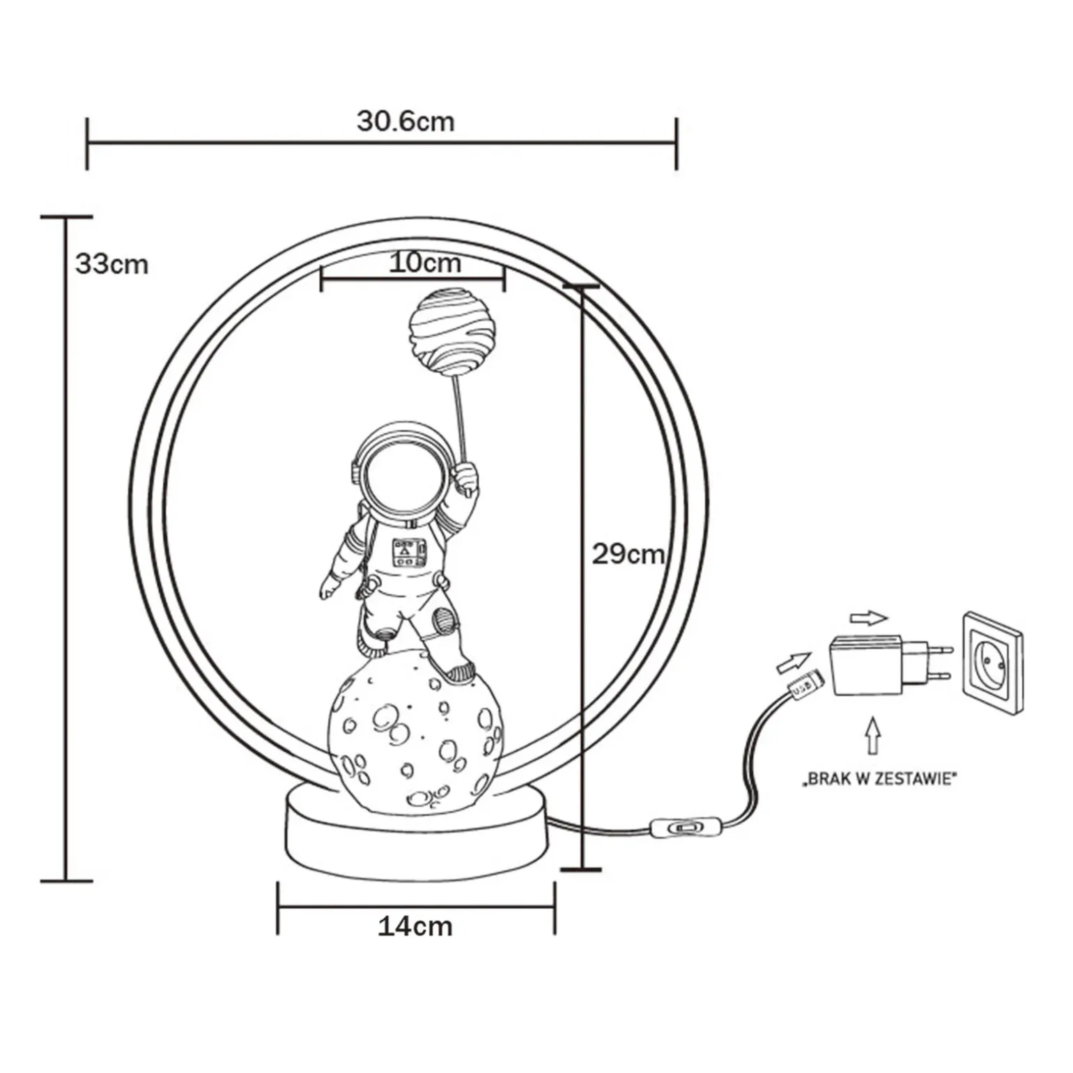 LAMPA STOŁOWA ASTRONAUTA (EX04F307U-1) - Zuma Line