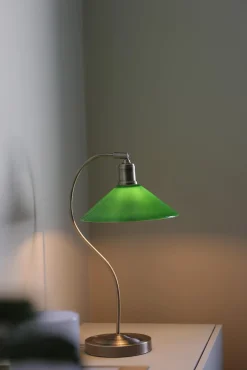 Lampa stołowa bankierka VELA Antique Brass/Green (108864) Markslojd