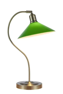 Lampa stołowa bankierka VELA Antique Brass/Green (108864) Markslojd