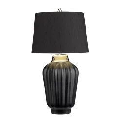 Lampa stołowa Bexley - 1 źródło światła - Czarna/ Polerowany nikiel (QN-BEXLEY-TL-BKPN) - Quintiesse