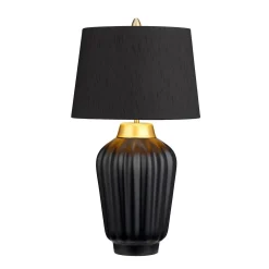Lampa stołowa Bexley - 1 źródło światła - Czarna/ Szczotkowany mosiądz (QN-BEXLEY-TL-BKBB) - Quintiesse