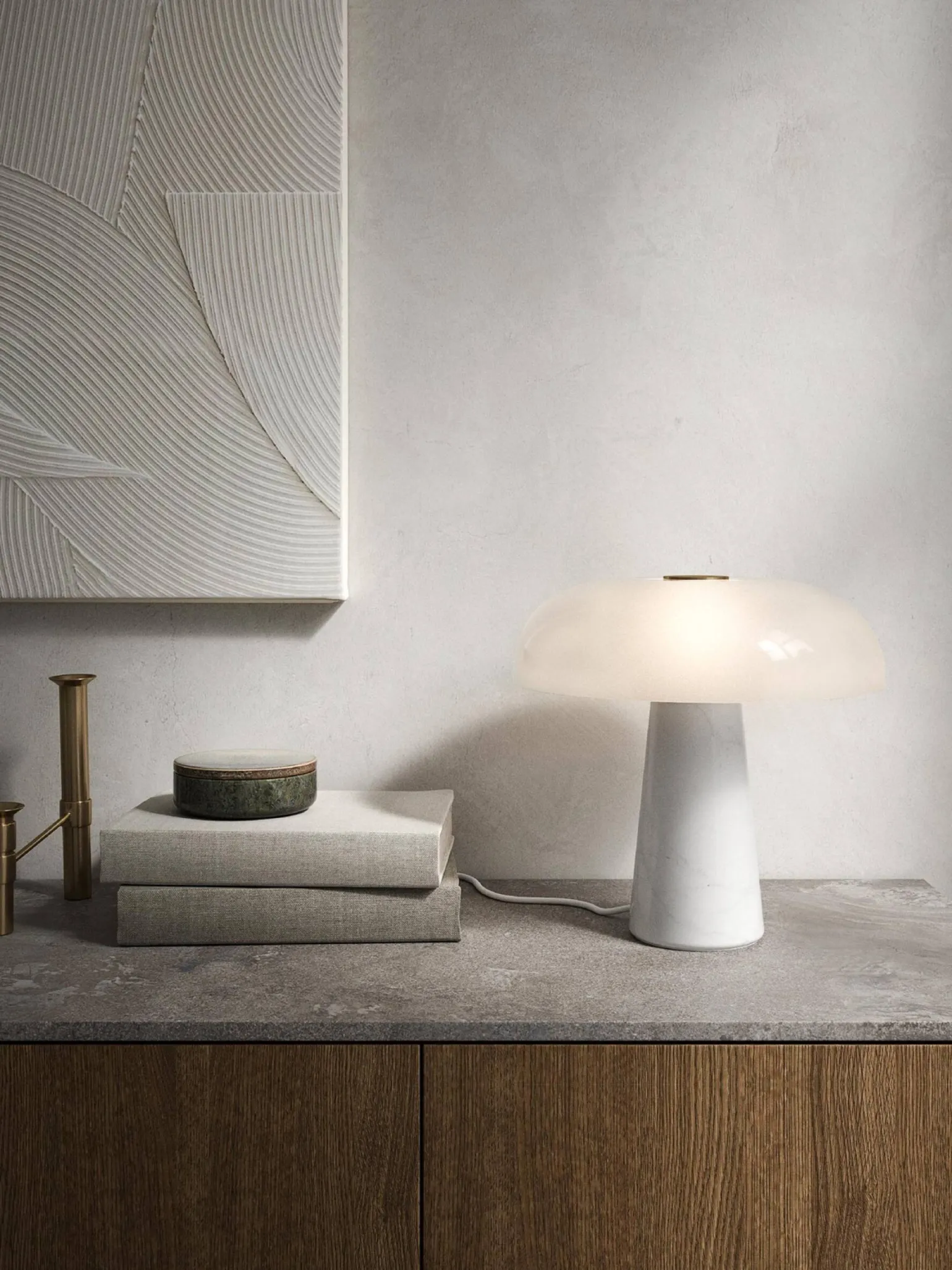 Lampa stołowa GLOSSY Nordlux E27 15W Marmur Biały