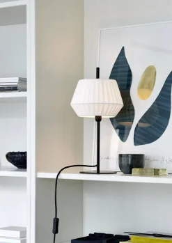 Lampa stołowa z bawełnianym abażurem DICTE Nordlux E14 40W Tekstylia Biały