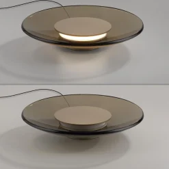 Lampa stołowa ze ściemniaczem dotykowym PURE MOON w kolorze bursztynu (4594-97) - Paul Neuhaus