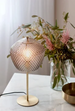 Lampa stołowa ze szklanym kloszem ORBIFORM Nordlux E27 40W Szkło Mosiądz