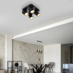 Lampa sufitowa Andy Spot 4 czarna kwadrat (ML9941) - Milagro