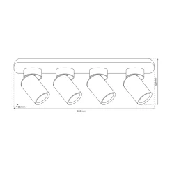 Lampa sufitowa Andy Spot 4 listwa (ML9938) - Milagro