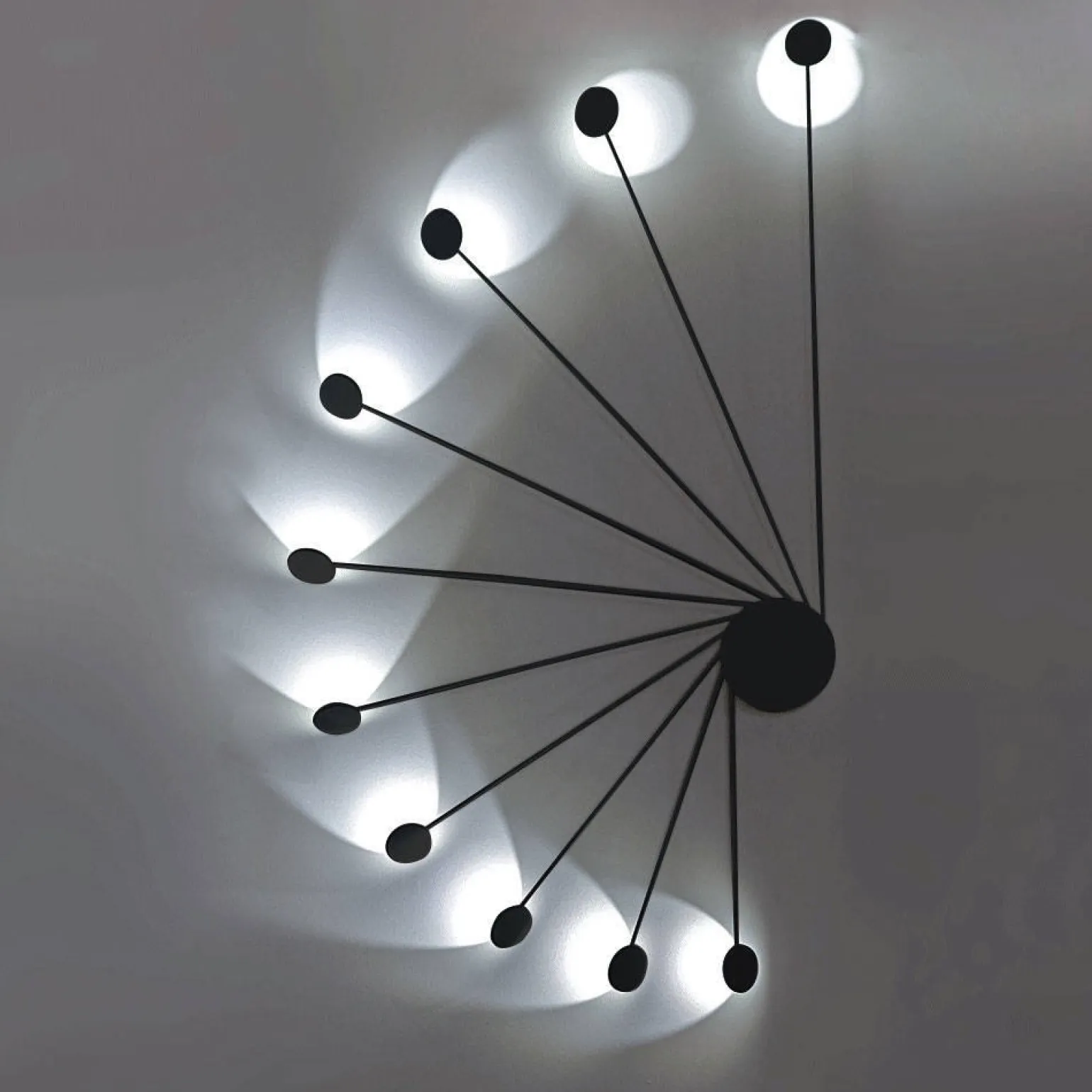 Lampa sufitowa, ścienna HELIX 10, Czarna (0047.10.NE) - Vivida