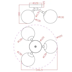 Lampa sufitowa DORADO 3 (LP-002/3C) - Light Prestige