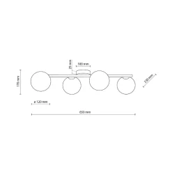 Lampa sufitowa ESTERA WOOD ORZECH 4 PŁ (10270) - TK Lighting