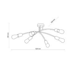 Lampa sufitowa HELIX czarna 6 PŁ (4679) - TK Lighting