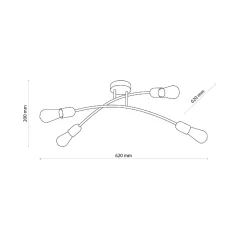 Lampa sufitowa HELIX złota 4 PŁ (4688) - TK Lighting