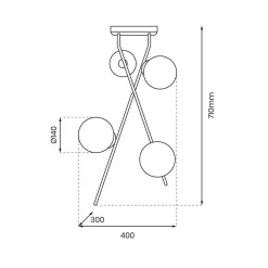 Lampa sufitowa INTER 4 (MLP0974) - Milagro