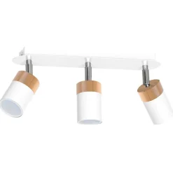 Lampa sufitowa JOKER WHITE/WOOD 3xGU10 (MLP6300) - Milagro