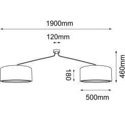 Lampa sufitowa Lamego 2 Z - Jutowa (1900 mm) (5198) - Shilo