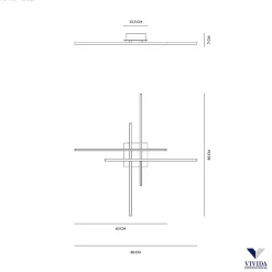 Lampa sufitowa lub ścienna HASHTAG 80 cm (0046.20.BI) - Vivida