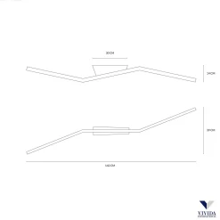 Lampa sufitowa lub kinkiet BOW Kol. Czarny (0041.22.NE) - Vivida