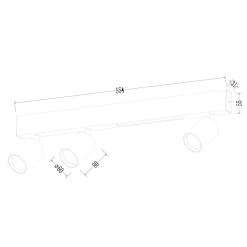 Lampa Sufitowa Magnet 9W+3xGU10 3000/4000K Biały (ML1135) - Milagro