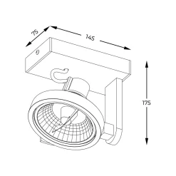 Lampa Sufitowa MASTER 111 SL Kol. Czarny (ACGU10-181) - Zuma Line