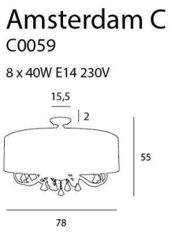 Lampa sufitowa, plafon duży AMSTERDAM (C0059) Max light