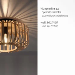 Lampa sufitowa RACOON drewniana (11412-79) - Paul Neuhaus