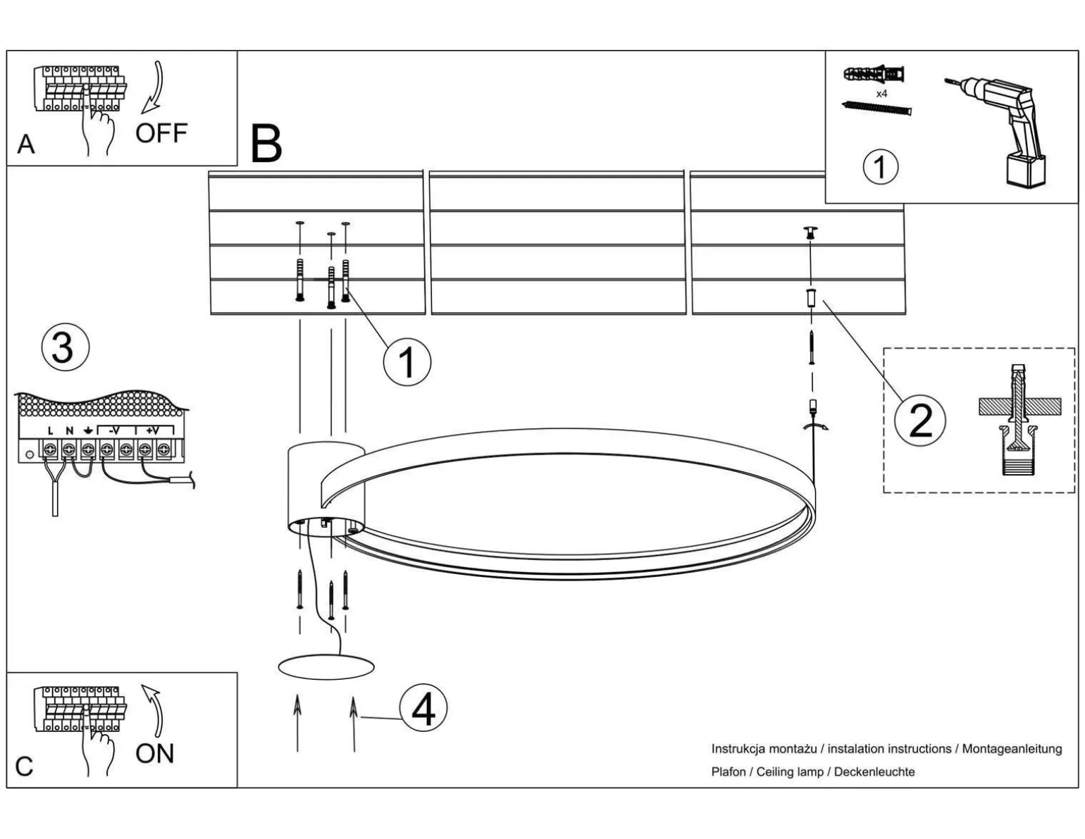 Lampa sufitowa RIO 55 złoty LED 3000K (TH.222) - Thoro Lighting