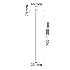 Lampa sufitowa rurka alha Y - Czekolada mat (1300 mm) (9696) - Dohar