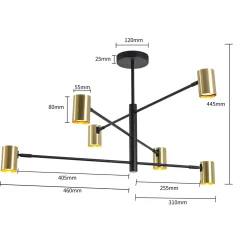 Lampa sufitowa SNOW 6 złota (LP-731/6P GD) - Light Prestige