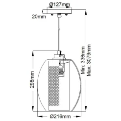 Lampa wisząca Asher II (KL-ASHER-MP-AP) - Elstead Lighting