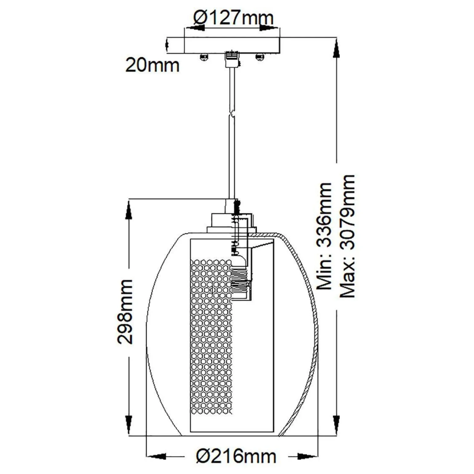 Lampa wisząca Asher II (KL-ASHER-MP-AP) - Elstead Lighting