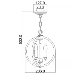 Lampa wisząca Corinne (FE-CORINNE-3P-S-BB) - Elstead Lighting